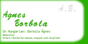 agnes borbola business card